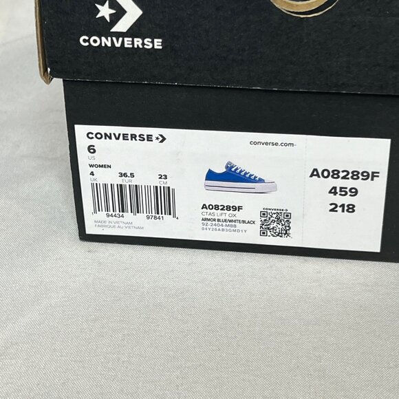 COPY - Converse CTAS LIFT OX, Armor Blue/white/black women's size 6 - Picture 6 of 6